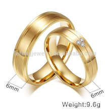 Italian designs 18k gold plating ring, titanium steel couple rings
